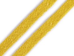 Šňůra oděvní plochá 10 mm hořčicová