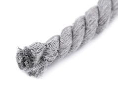 Šňůra kroucená bavlněná 12 mm šedá světlá