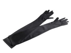Rukavice společenské dámské dlouhé, 60 cm černé