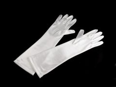 Rukavice společenské dámské dlouhé, 40 cm bílé