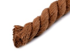 Šňůra kroucená bavlněná 12 mm hnědá
