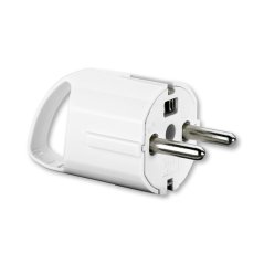 Vidlice 250V 16A bílá s úchytem 5537-206B