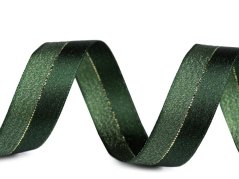 Stuha s lurexem šíře 25 mm zelená tmavá